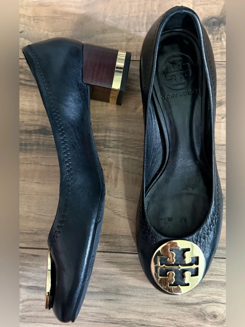 Tory Burch black heels 6.5